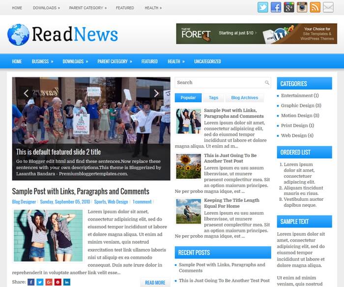 ReadNews Blogger Template