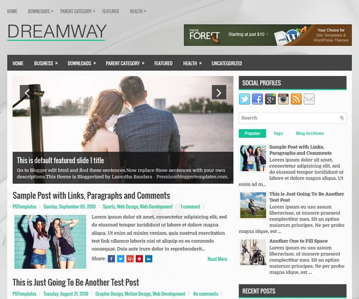 Dreamway Blogger Template