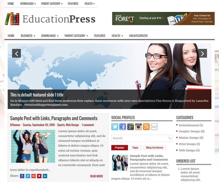 EducationPress Blogger Template