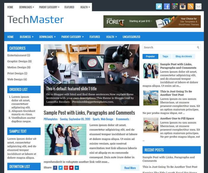 TechMaster Blogger Template