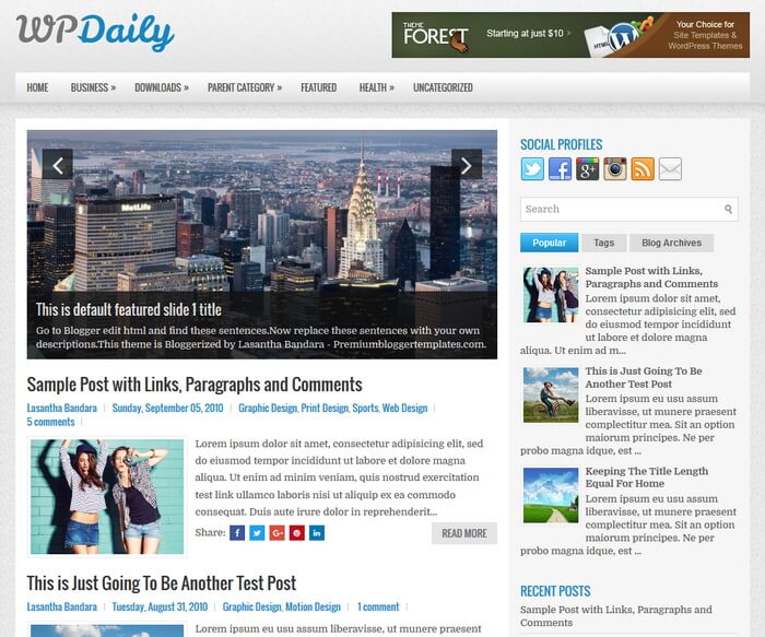 WPDaily Blogger Template