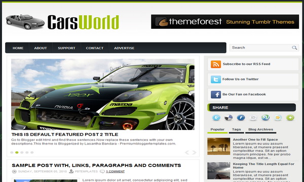 CarsWorld Blogger Template