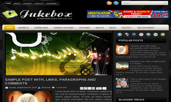Jukebox Blogger Template