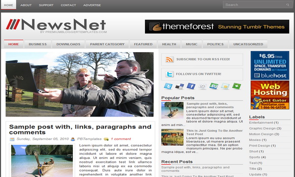 NewsNet Blogger Template