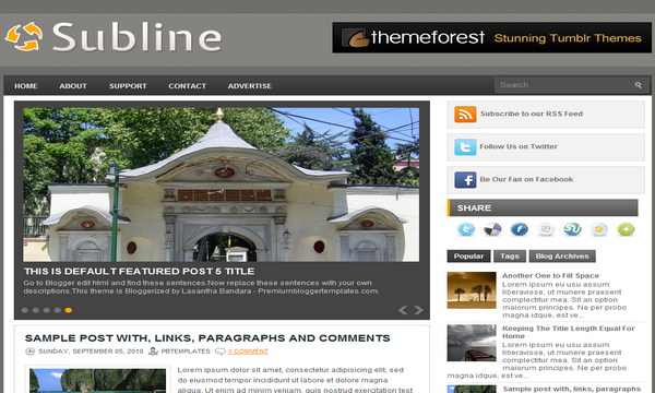 Subline Blogger Template