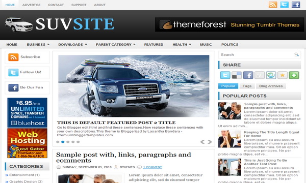 SuvSite Blogger Template