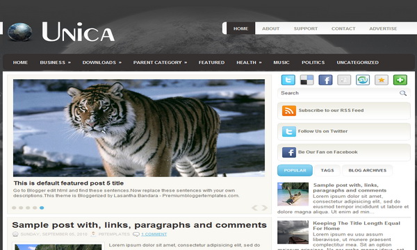 Unica Blogger Template