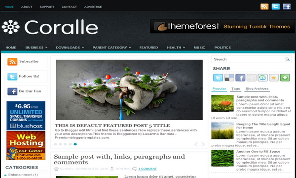 Coralle Blogger Template