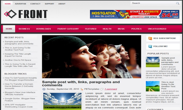 Front Blogger Template