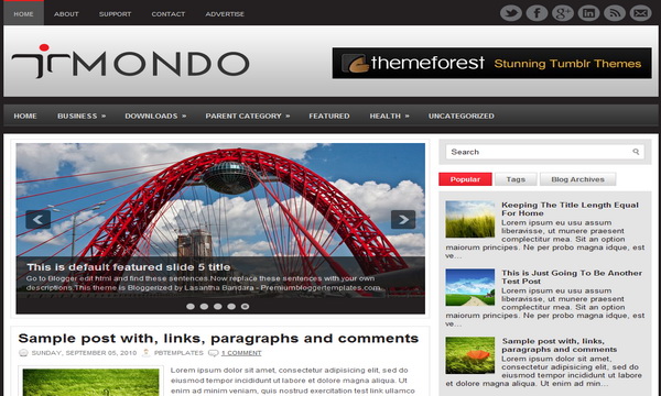 Mondo Blogger Template