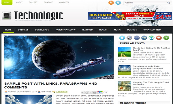 Technologic Blogger Template