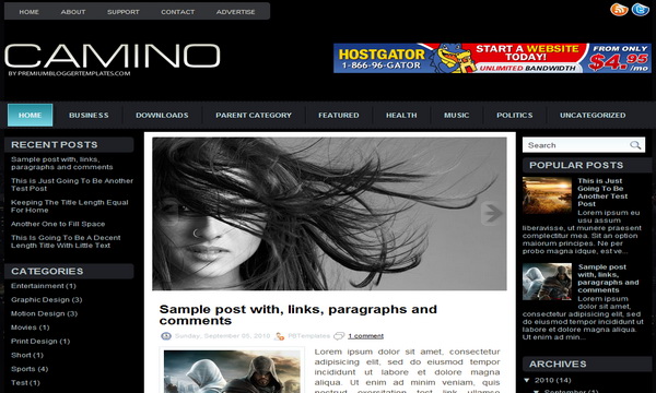 Camino Blogger Template