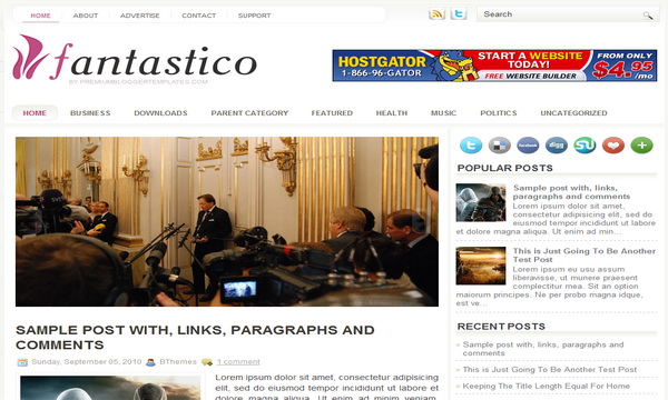 Fantastico Blogger Template