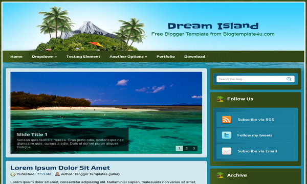 Dream Island Blogger Template