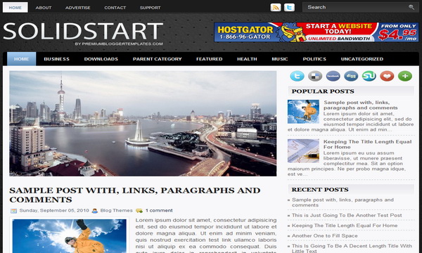 SolidStart Blogger Template