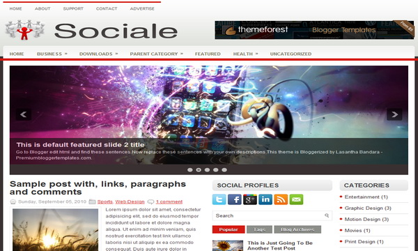 Sociale Blogger Template