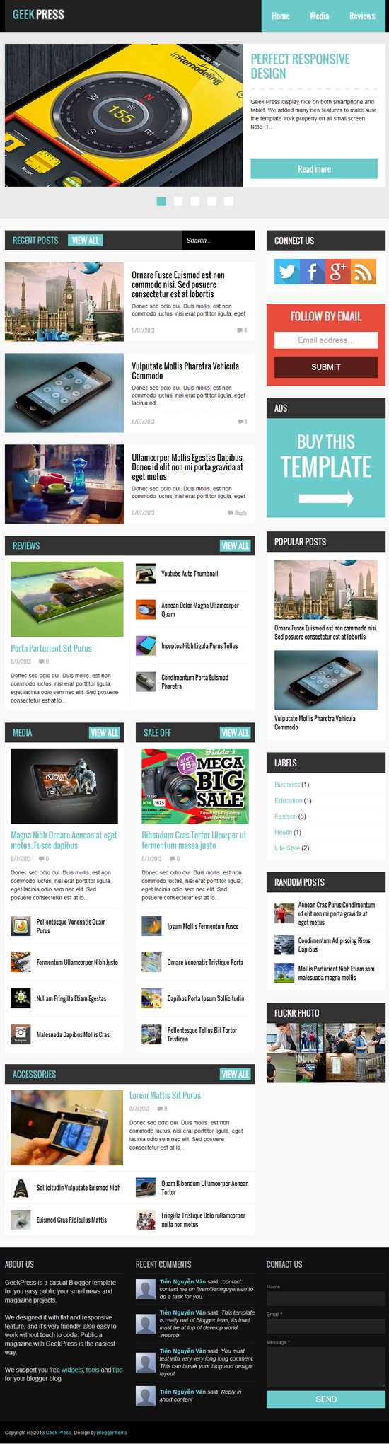 Geek Press Blogger Template Full Screenshot