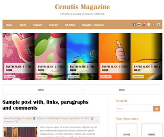 Cenutis Magazine Blogger Template