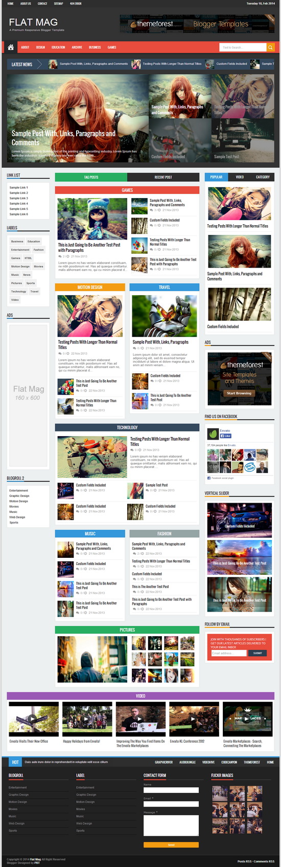 Flat Mag Blogger Template - Screenshot