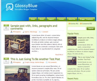 GlossyBlue Blogger Template