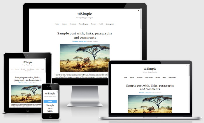 Responsive tdSimple Blogger Template