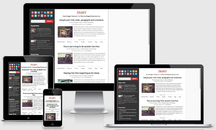 Responsive Diary Blogger Template