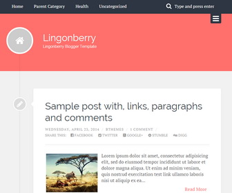 Lingonberry Blogger Template