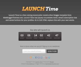 Launch Time Blogger Template