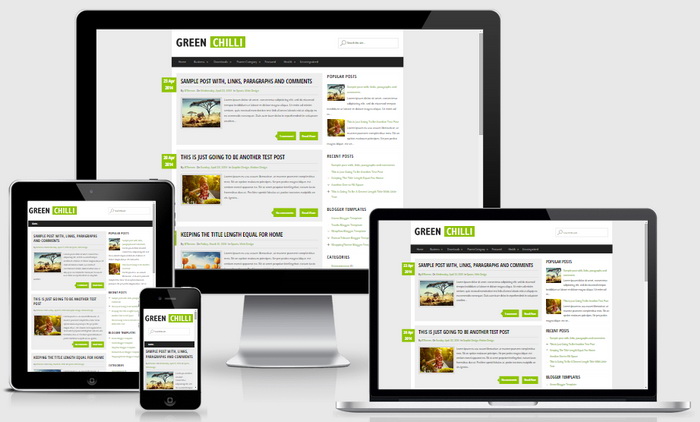 Responsive GreenChilli Blogger Template