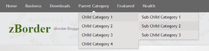 Menu - zBorder Blogger Template