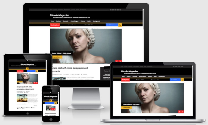 Responsive Bitcoin Magazine Blogger Template