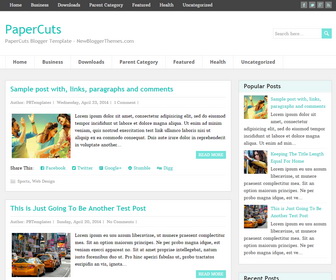 PaperCuts Blogger Template