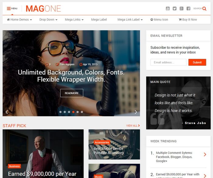 MagOne Blogger Template