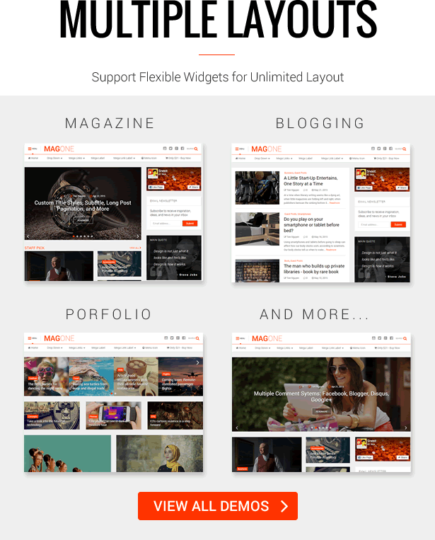 Multiple Layouts - MagOne Blogger Template