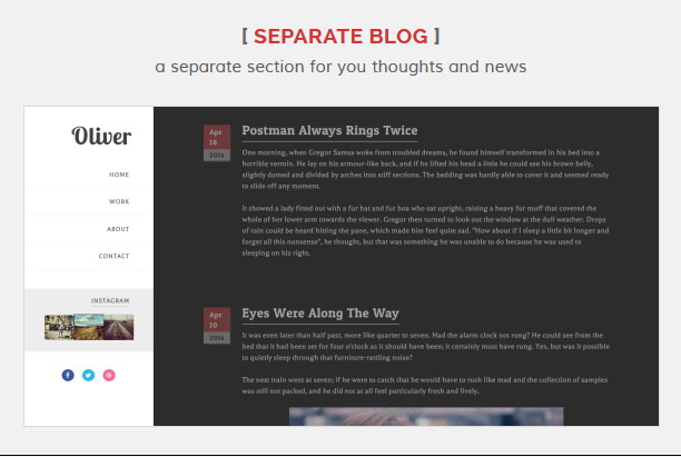 Separate Blog - Oliver Blogger Template