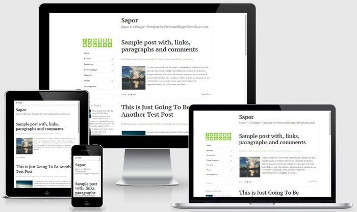 Responsive View - Sapor Blogger Template