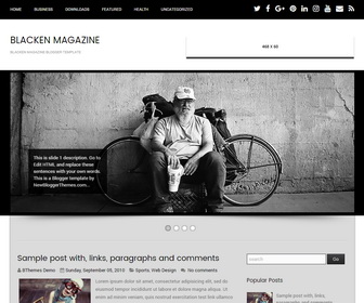 Blacken Magazine Blogger Template