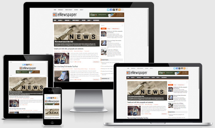 Responsive View - eNewspaper Blogger Template