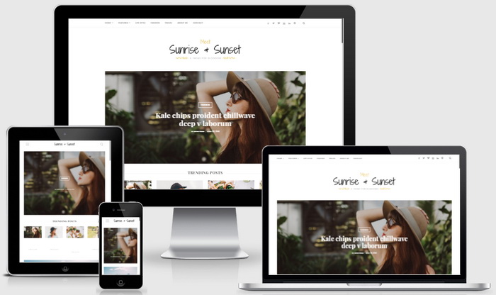 Responsive View - Sunrise and Sunset Blogger Template