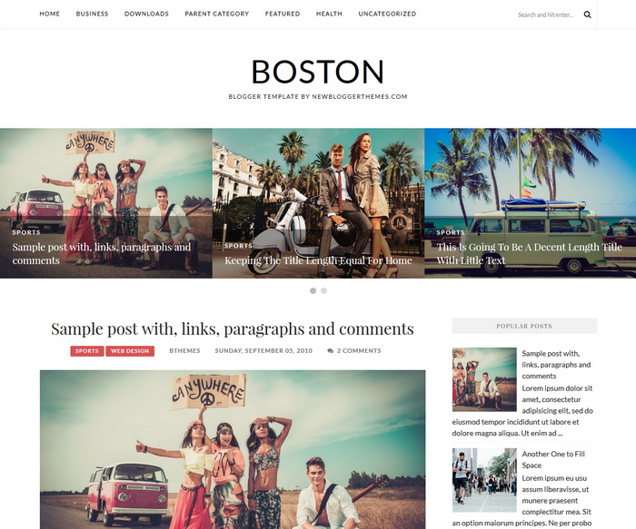 Boston Blogger Template