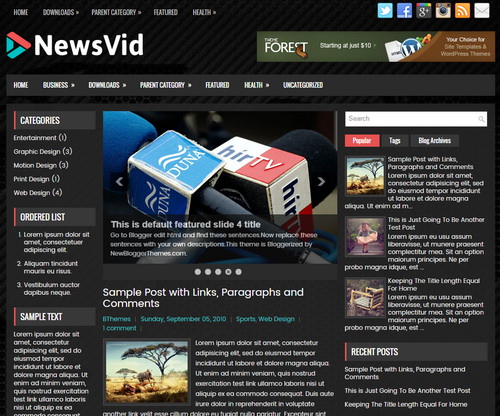 NewsVid Blogger Template