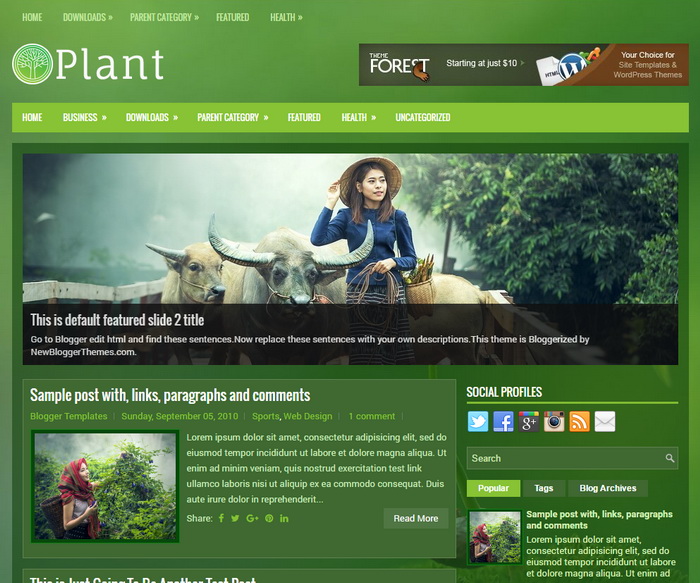 Plant Blogger Template