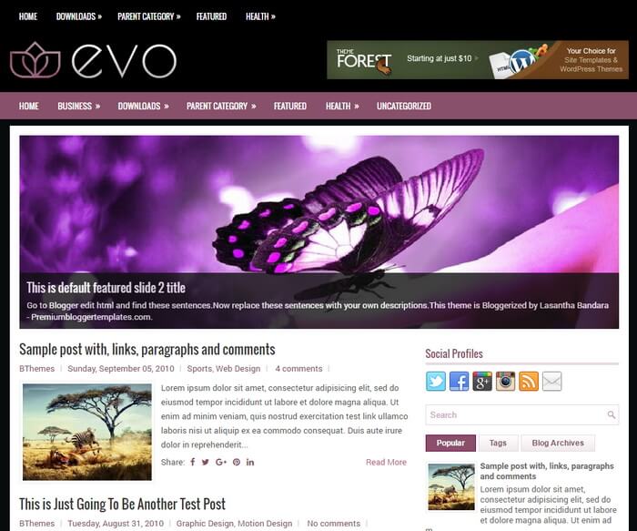 Evo Blogger Template