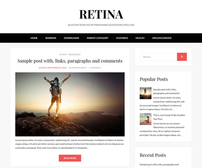 Retina Blogger Template