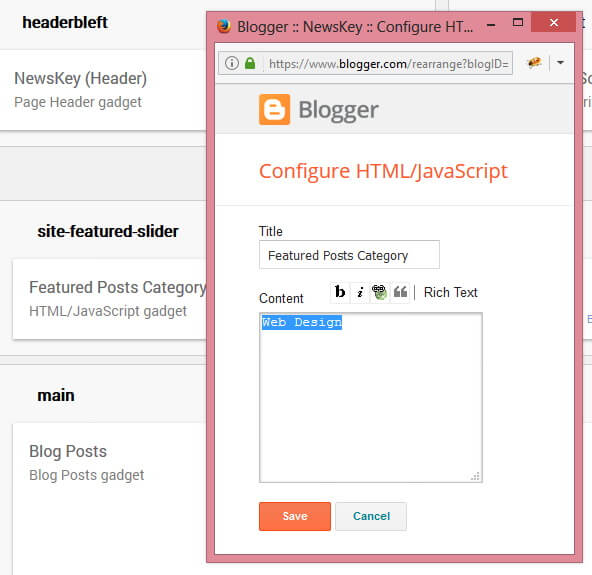 Featured Posts Slider Configuration - NewsKey Blogger Template