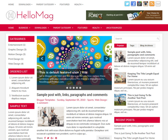 HelloMag Blogger Template