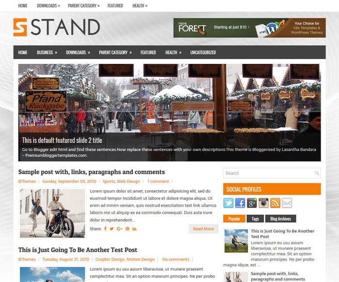 Stand Blogger Template