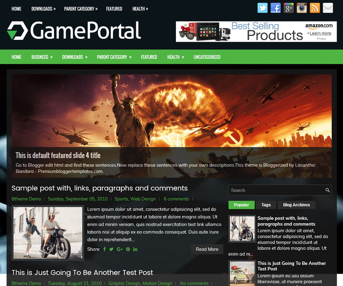 GamePortal Blogger Template