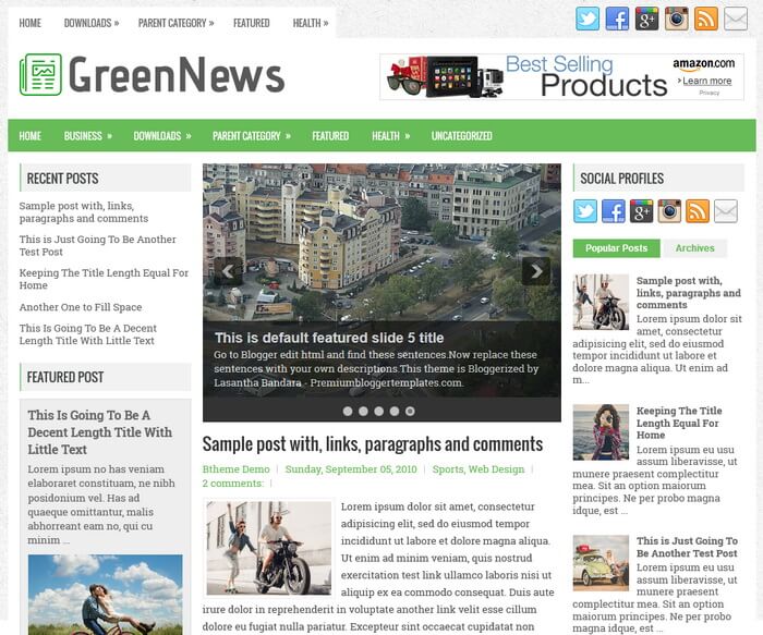 GreenNews Blogger Template