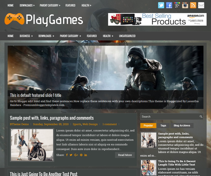 PlayGames Blogger Template